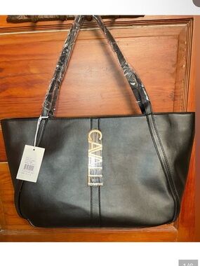 Cavalli Class Black Shopper Tote NWT